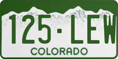 CO license plate 125LEW