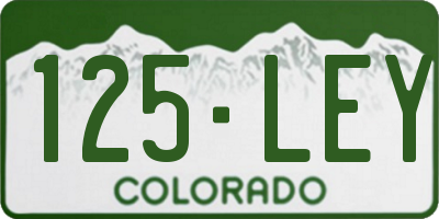 CO license plate 125LEY
