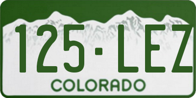 CO license plate 125LEZ
