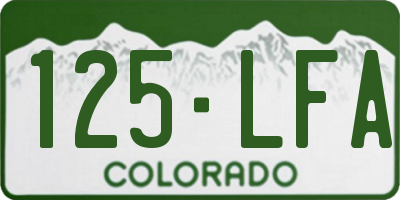 CO license plate 125LFA