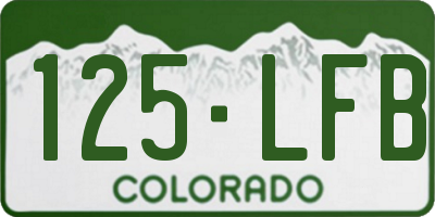 CO license plate 125LFB