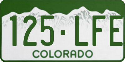 CO license plate 125LFE