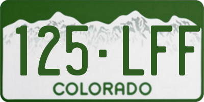 CO license plate 125LFF