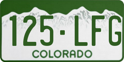 CO license plate 125LFG