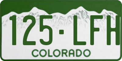 CO license plate 125LFH