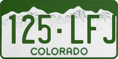 CO license plate 125LFJ