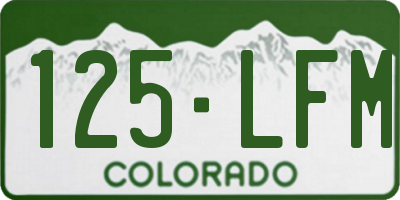 CO license plate 125LFM