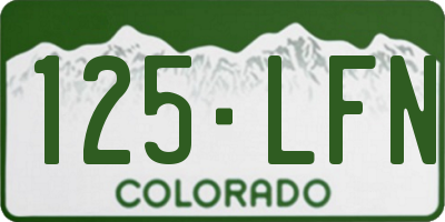 CO license plate 125LFN
