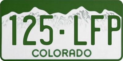 CO license plate 125LFP