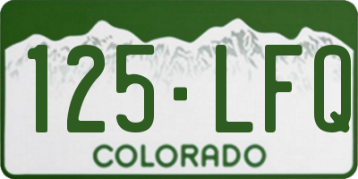 CO license plate 125LFQ