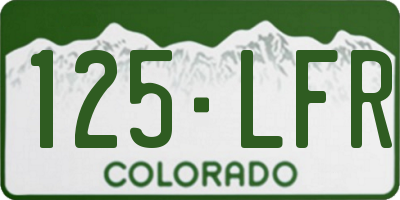 CO license plate 125LFR
