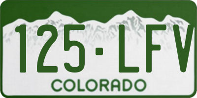 CO license plate 125LFV