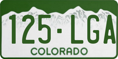 CO license plate 125LGA