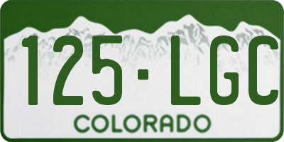 CO license plate 125LGC