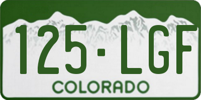 CO license plate 125LGF