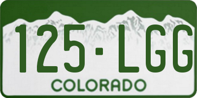 CO license plate 125LGG