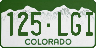 CO license plate 125LGI