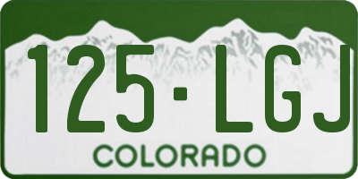 CO license plate 125LGJ