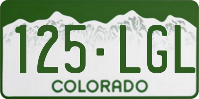 CO license plate 125LGL