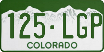CO license plate 125LGP