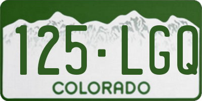 CO license plate 125LGQ