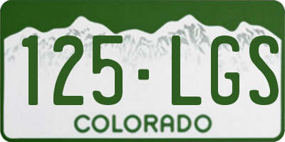 CO license plate 125LGS