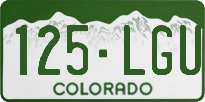 CO license plate 125LGU