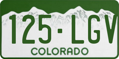 CO license plate 125LGV