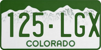 CO license plate 125LGX