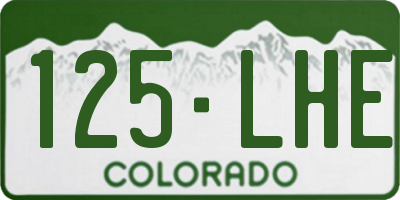 CO license plate 125LHE