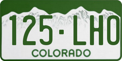 CO license plate 125LHO