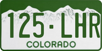 CO license plate 125LHR