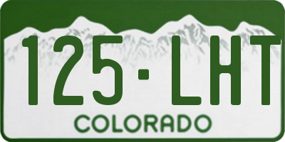CO license plate 125LHT