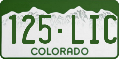 CO license plate 125LIC