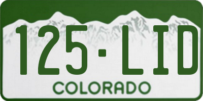CO license plate 125LID