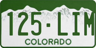 CO license plate 125LIM