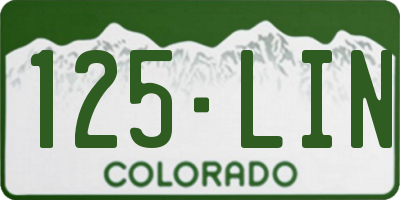 CO license plate 125LIN