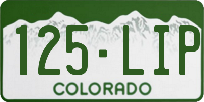 CO license plate 125LIP