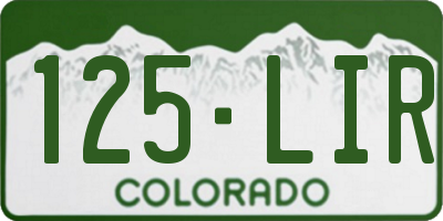 CO license plate 125LIR
