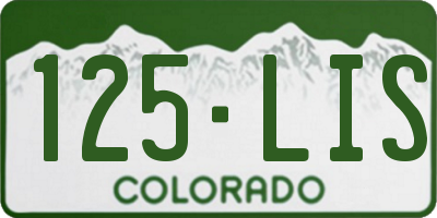 CO license plate 125LIS