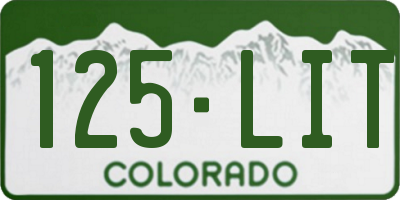 CO license plate 125LIT
