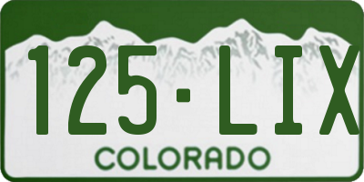 CO license plate 125LIX