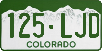 CO license plate 125LJD