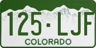 CO license plate 125LJF