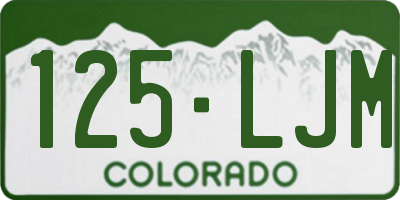CO license plate 125LJM