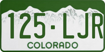 CO license plate 125LJR