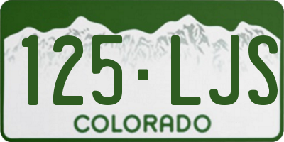 CO license plate 125LJS