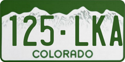 CO license plate 125LKA