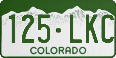 CO license plate 125LKC