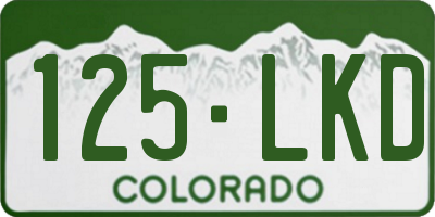 CO license plate 125LKD